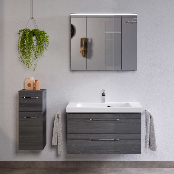 Pelipal Balto Badmöbel-Set 92,4 cm, inkl. Spiegelschrank und Highboard