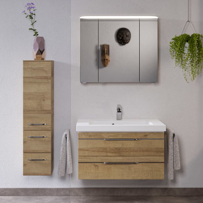 Pelipal Balto Badmöbel-Set 137 cm, inkl. Spiegelschrank und Midischrank