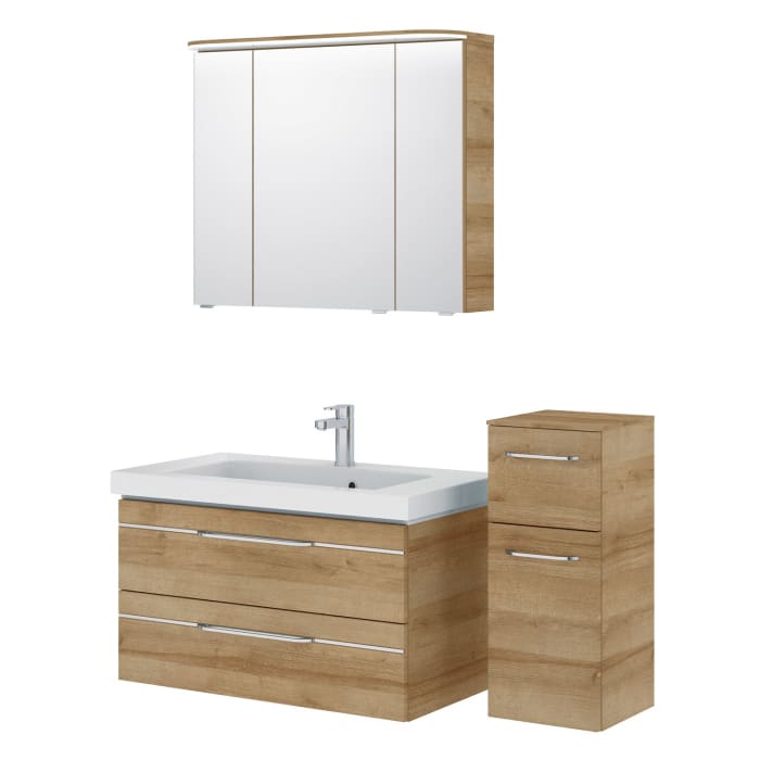 Pelipal Balto Badmöbel-Set 137 cm, inkl. Spiegelschrank und Highboard