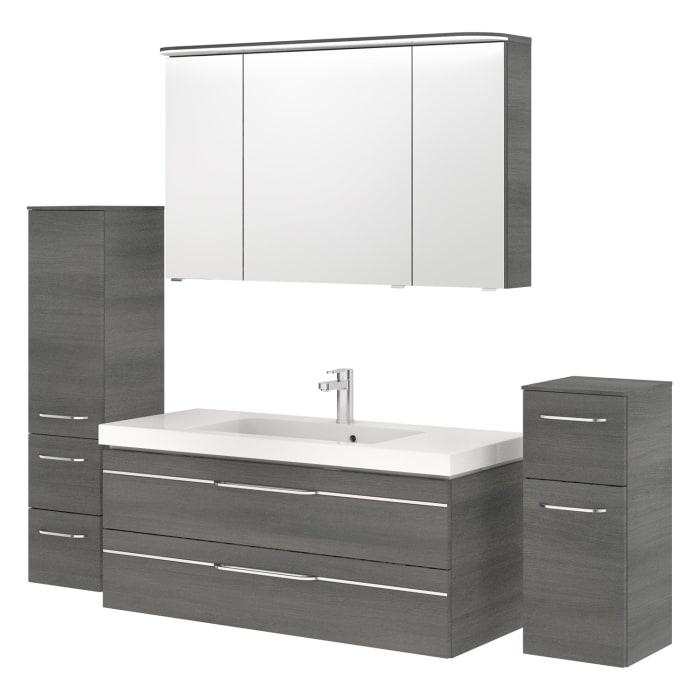 Pelipal Balto Badmöbel-Set 215 cm, inkl. Spiegelschrank, Highboard und Midischrank