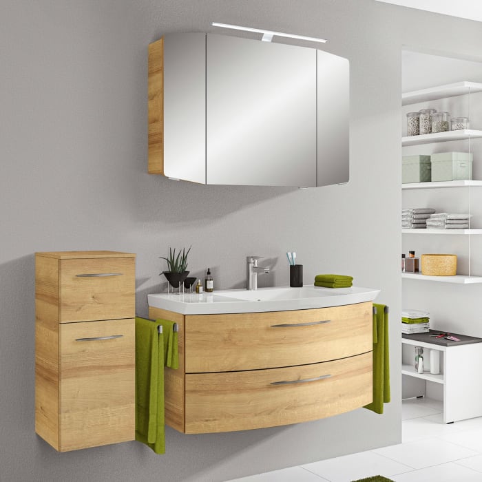 Pelipal Cassca Badmöbel-Set 148 cm, inkl. Spiegelschrank und Highboard