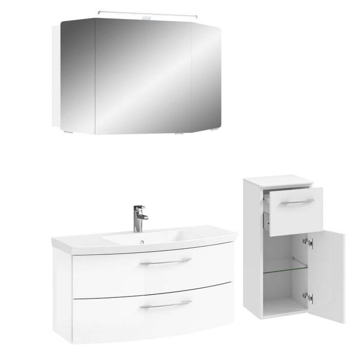 Pelipal Cassca Badmöbel-Set 148 cm, inkl. Spiegelschrank und Highboard