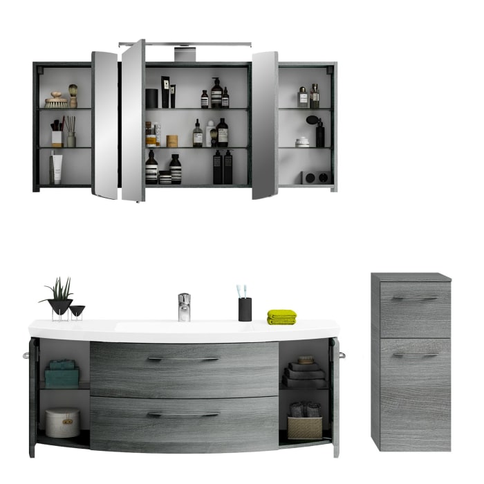 Pelipal Cassca Badmöbel-Set 168 cm, inkl. Spiegelschrank und Highboard