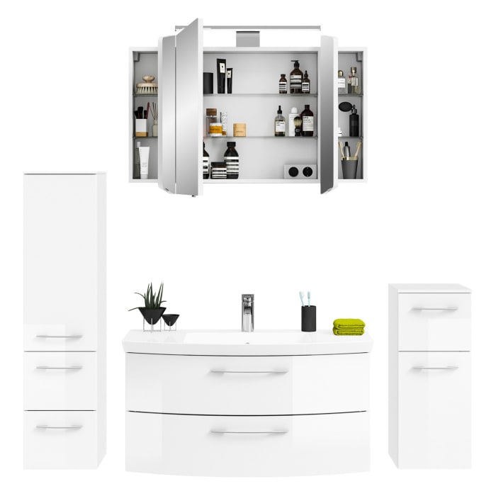 Pelipal Cassca Badmöbel-Set 187 cm, inkl. Spiegelschrank, Highboard und Midischrank