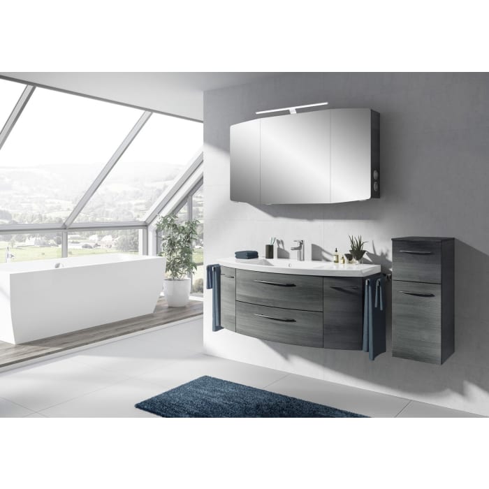 Pelipal Cassca Spiegelschrank 120 x 17 x 67 cm mit LED Beleuchtung, Modul rechts außen, Waschplatzbeleuchtung