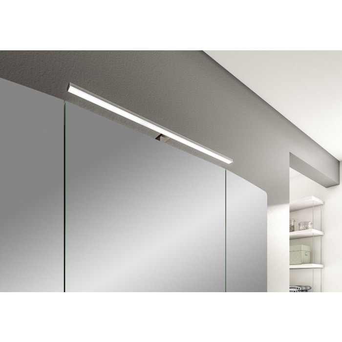 Pelipal Cassca Spiegelschrank 140 x 17 x 67 cm mit LED Aufsatzleuchte und Waschplatzbeleuchtung