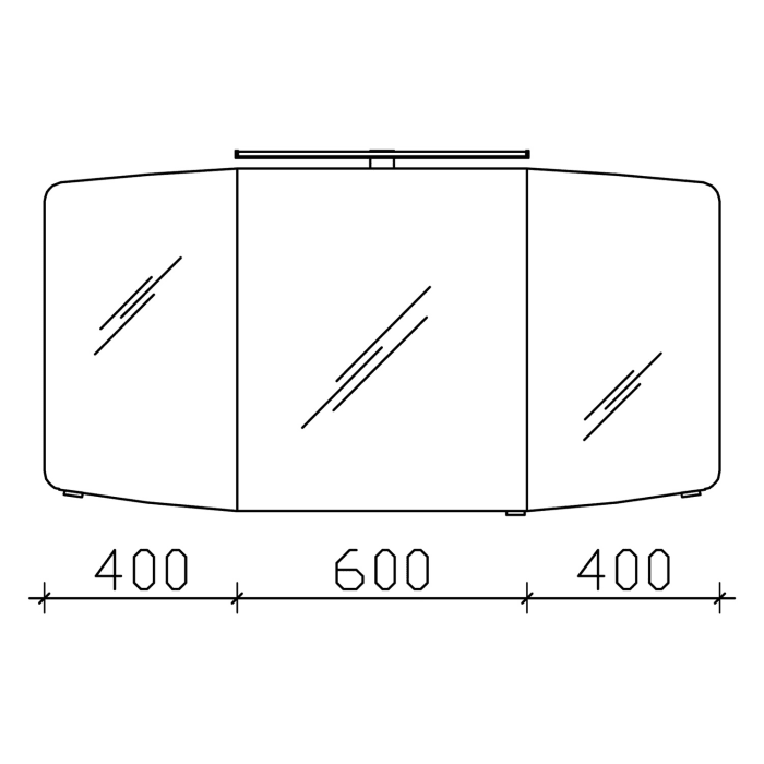Pelipal Cassca Spiegelschrank 140 x 17 x 67 cm mit LED Aufsatzleuchte und Waschplatzbeleuchtung