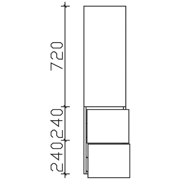 Pelipal Contea Midischrank 45 x 33 x 121 cm mit 2 Auszügen, 1 Drehtür, Anschlag rechts, Griff B2, PG2