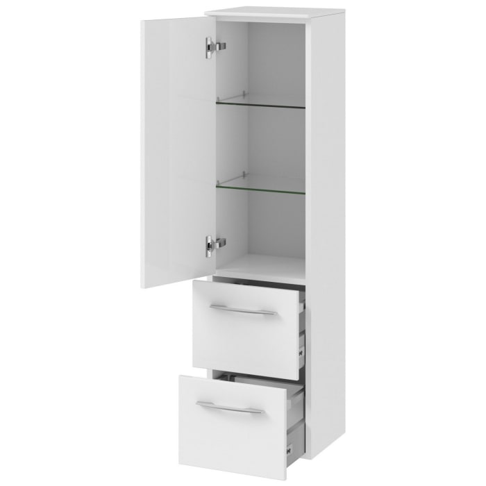 Pelipal Contea Midischrank 45 x 33 x 121 cm mit 2 Auszügen, 1 Drehtür, Anschlag rechts, Griff B2, PG2