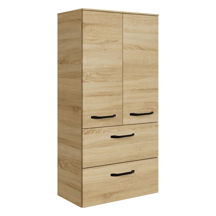 Pelipal Midischrank 121 x 60 x 33 cm mit 2 Drehtüren, 2 Auszügen und Griff V2