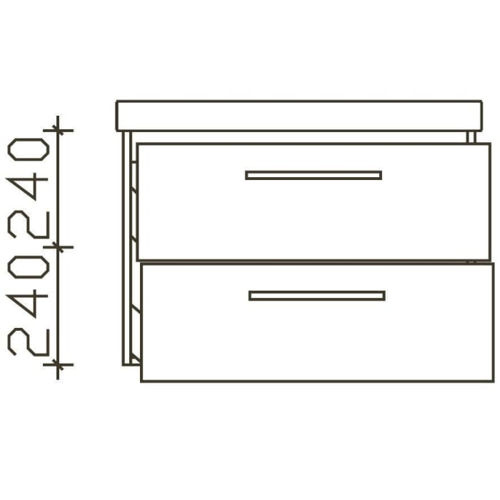 Pelipal Pineo Waschtischkombination mit Keramikwaschtisch 76,5 cm, mit 2 Auszügen, Griff R2, PG2