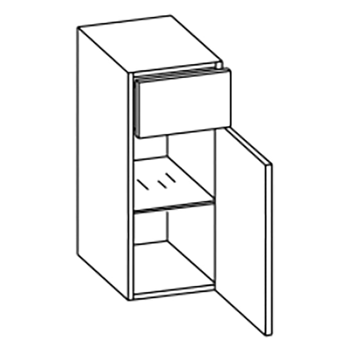Pelipal Serie 3006 Unterschrank 30 x 38 x 75 cm mit 1 Drehtür, 1 Schubkasten