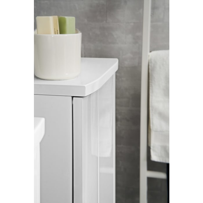 Pelipal Serie 3006 Midischrank 50 x 38 x 130 cm mit 2 Drehtüren, 2 Schubkästen