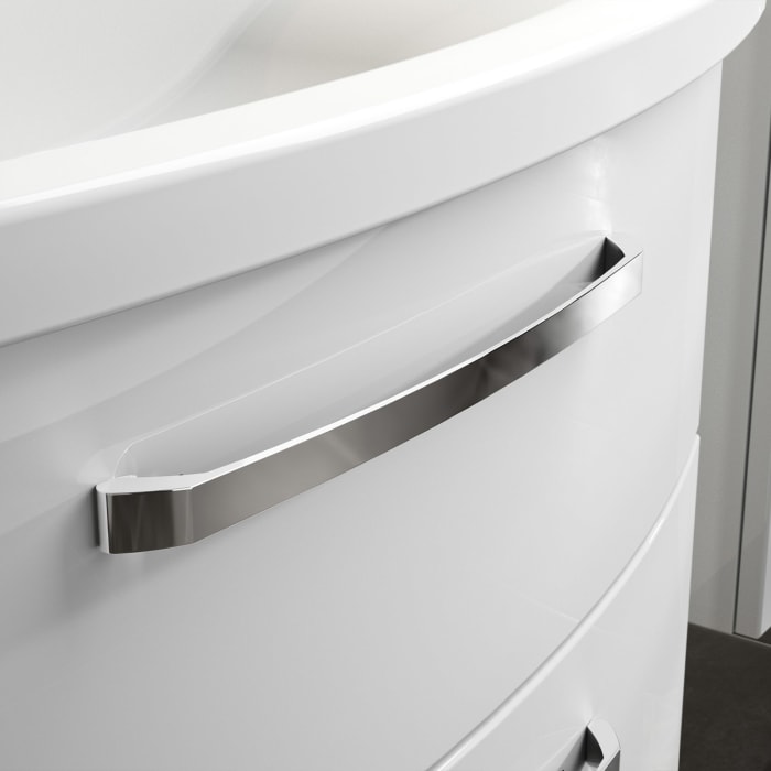 Pelipal Serie 4010 Möbelkombination 140 cm mit Spiegelschrank mit LED-Aufsatzleuchte, Keramikwaschtisch und Waschtischunterschrank