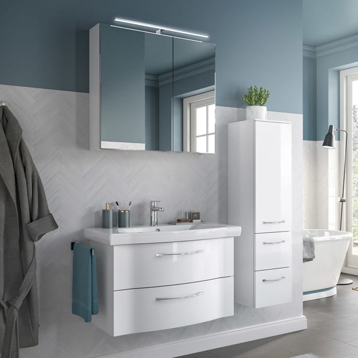 Pelipal Serie 6005 Badmöbel-Set 123 cm, inkl. Spiegelschrank und Midischrank