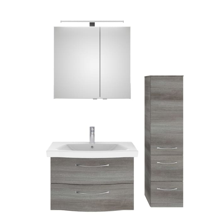 Pelipal Serie 6005 Badmöbel-Set 123 cm, inkl. Spiegelschrank und Midischrank