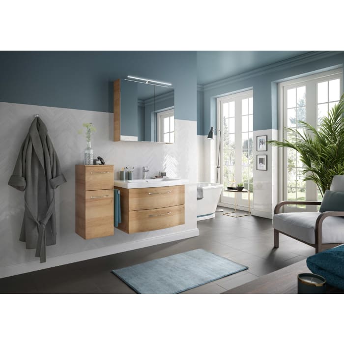 Pelipal Serie 6005 Badmöbel-Set 123 cm, inkl. Spiegelschrank und Highboard