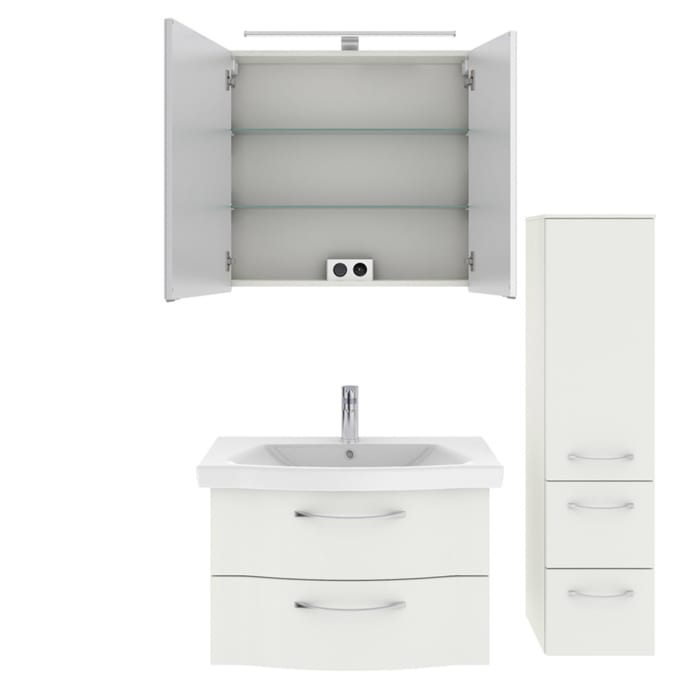 Pelipal Serie 6005 Badmöbel-Set 123 cm, inkl. Spiegelschrank und Midischrank