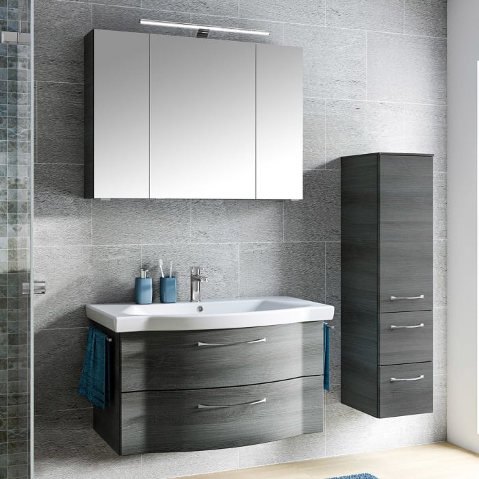 Pelipal Serie 6005 Badmöbel-Set 142 cm, inkl. Spiegelschrank und Midischrank