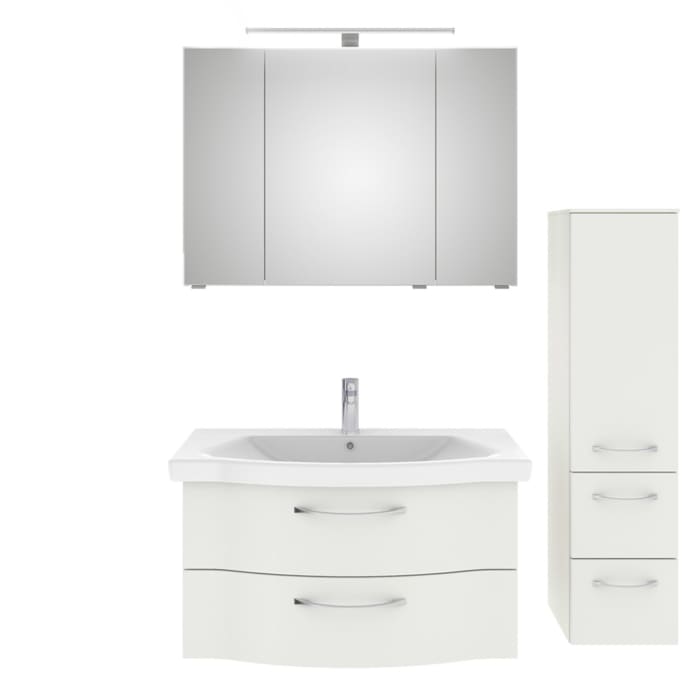 Pelipal Serie 6005 Badmöbel-Set 142 cm, inkl. Spiegelschrank und Midischrank