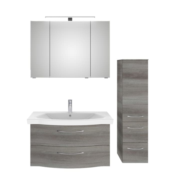 Pelipal Serie 6005 Badmöbel-Set 142 cm, inkl. Spiegelschrank und Midischrank