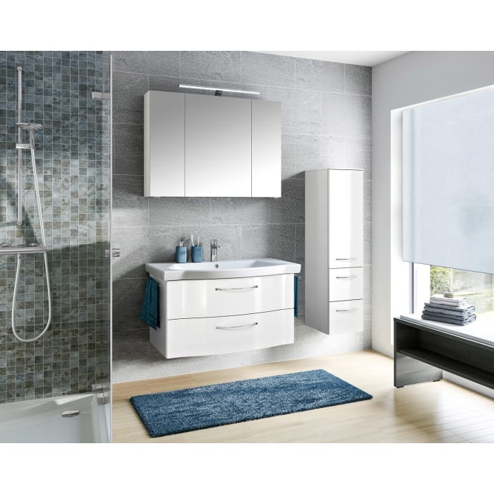 Pelipal Serie 6005 Badmöbel-Set 142 cm, inkl. Spiegelschrank und Midischrank