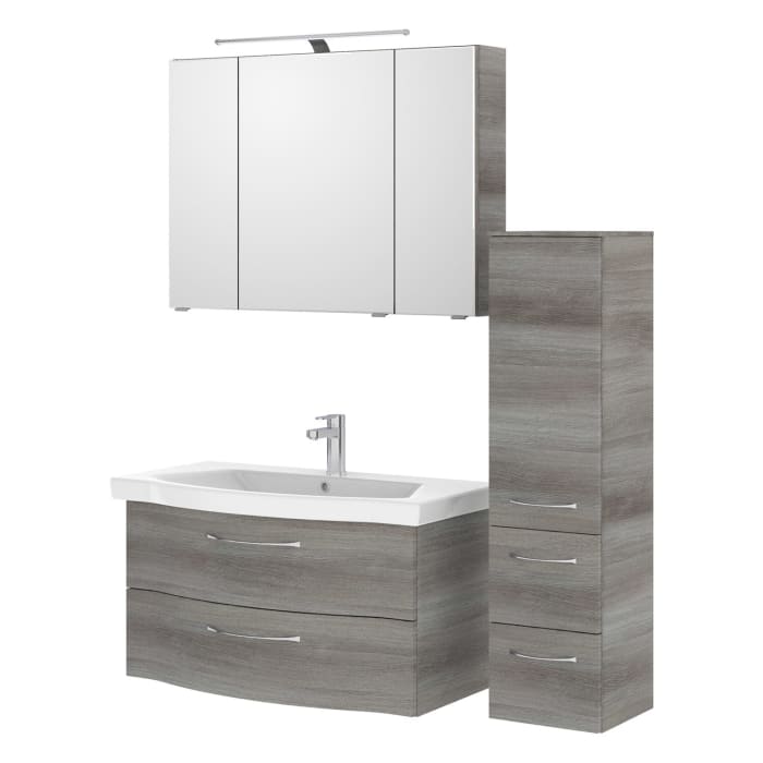 Pelipal Serie 6005 Badmöbel-Set 142 cm, inkl. Spiegelschrank und Midischrank