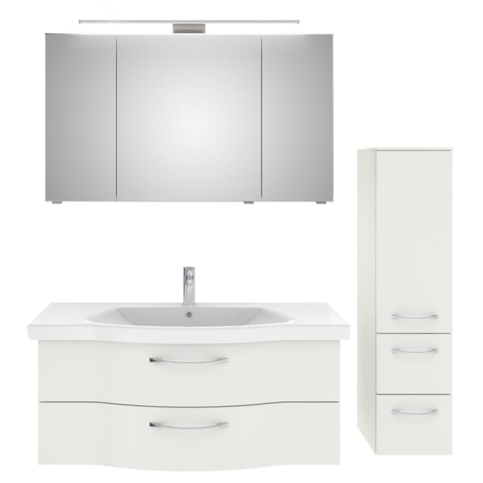 Pelipal Serie 6005 Badmöbel-Set 165,5 cm, inkl. Spiegelschrank und Midischrank