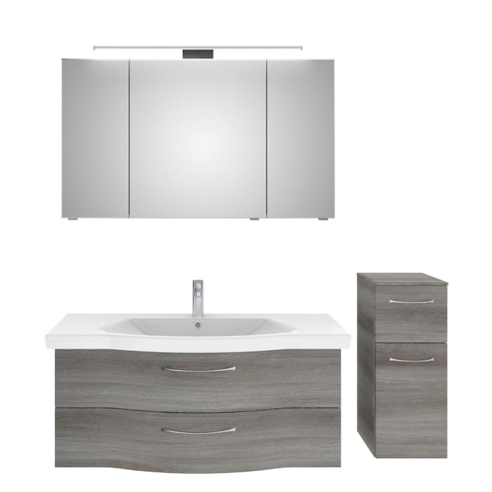 Pelipal Serie 6005 Badmöbel-Set 165,5 cm, inkl. Spiegelschrank und Highboard