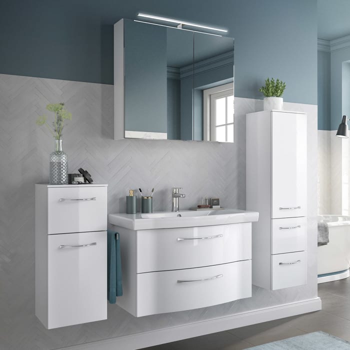 Pelipal Serie 6005 Badmöbel-Set 171 cm, inkl. Spiegelschrank, Highboard und Midischrank