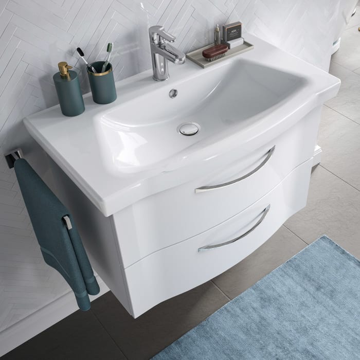 Pelipal Serie 6005 Badmöbel-Set 171 cm, inkl. Spiegelschrank, Highboard und Midischrank