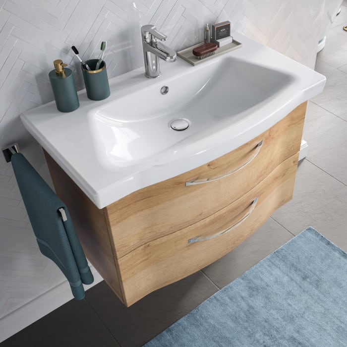 Pelipal Serie 6005 Badmöbel-Set 171 cm, inkl. Spiegelschrank, Highboard und Midischrank