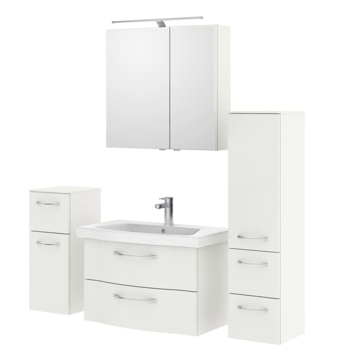 Pelipal Serie 6005 Badmöbel-Set 171 cm, inkl. Spiegelschrank, Highboard und Midischrank