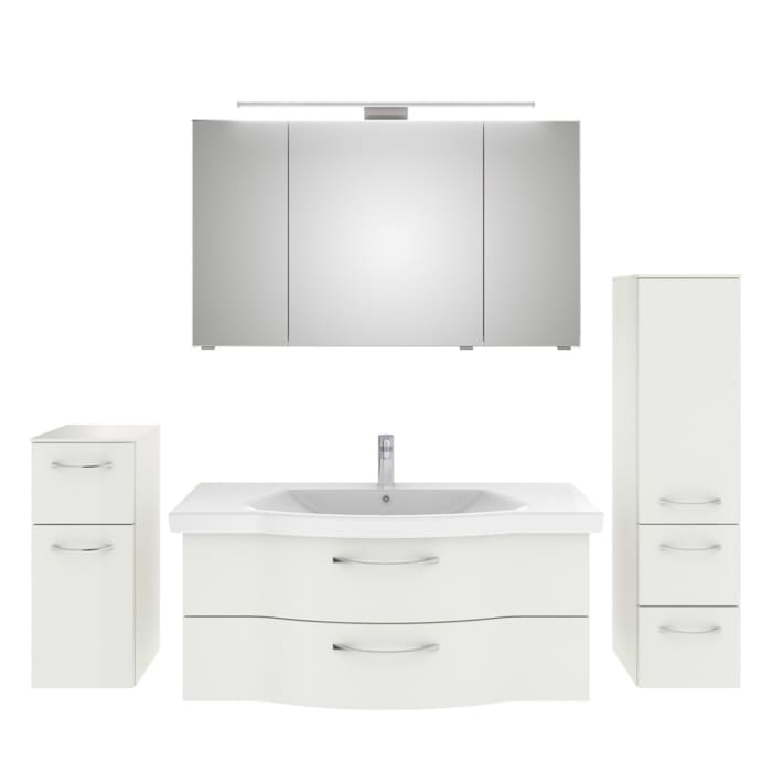 Pelipal Serie 6005 Badmöbel-Set 211 cm, inkl. Spiegelschrank, Highboard und Midischrank