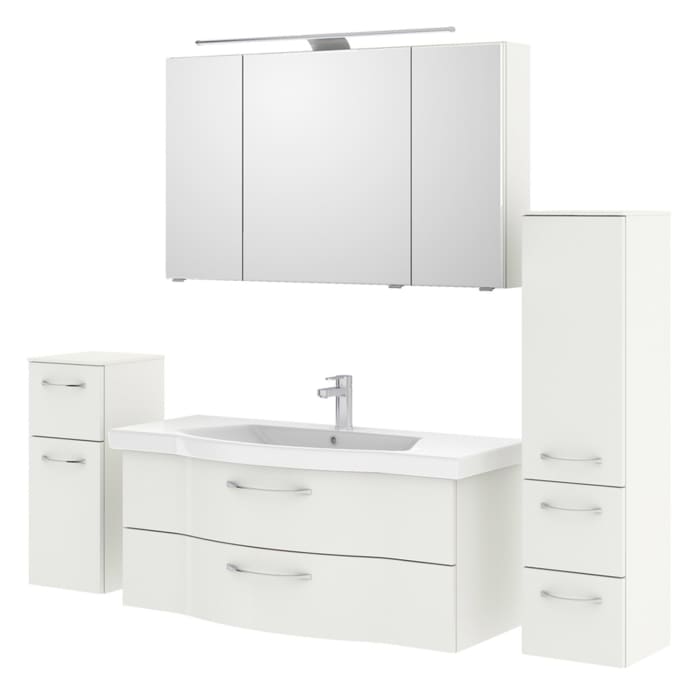 Pelipal Serie 6005 Badmöbel-Set 211 cm, inkl. Spiegelschrank, Highboard und Midischrank