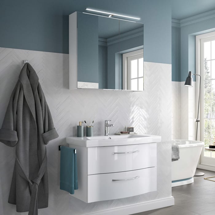 Pelipal Serie 6005 Badmöbel-Set 82 cm, inkl. Spiegelschrank