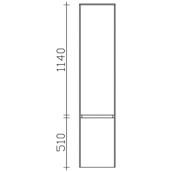 Pelipal Serie 6010 Hochschrank 37 x 33 x 169 cm mit 2 Türen, Türanschlag links