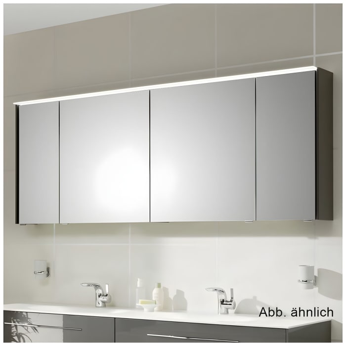 Pelipal Serie 6010 Spiegelschrank 184 x 17,6 x 70,9 cm mit LED-Lichtkranz, Waschplatzbeleuchtung und LED-Profil