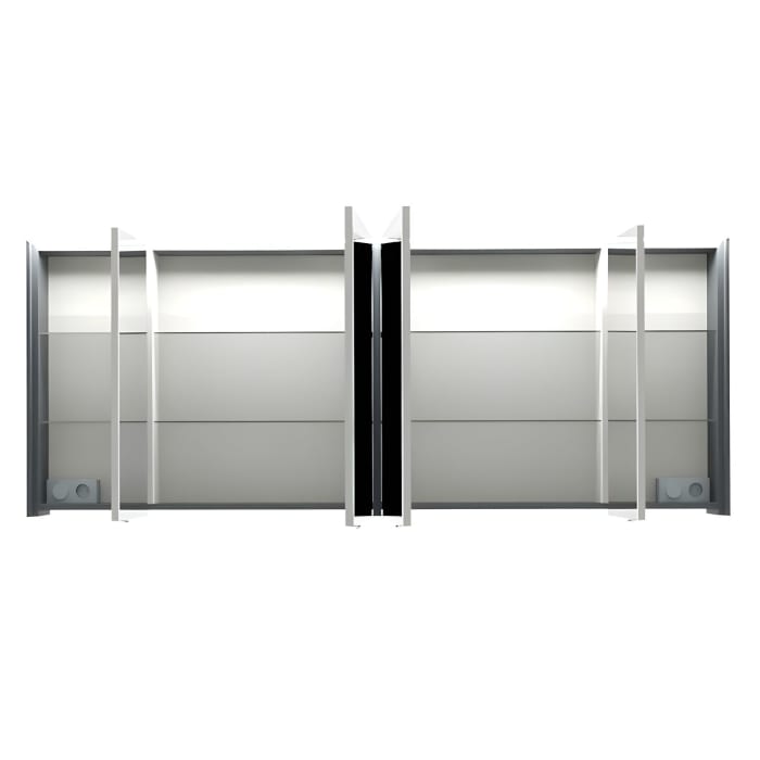 Pelipal Serie 6010 Spiegelschrank 184 x 17,6 x 70,9 cm mit LED-Lichtkranz, Waschplatzbeleuchtung und LED-Profil