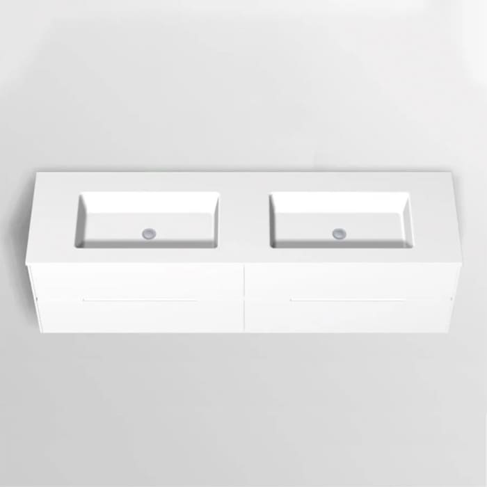 Pelipal Serie 6010 Mineralmarmor-Doppelwaschtisch 183 cm, ohne Hahnlöcher