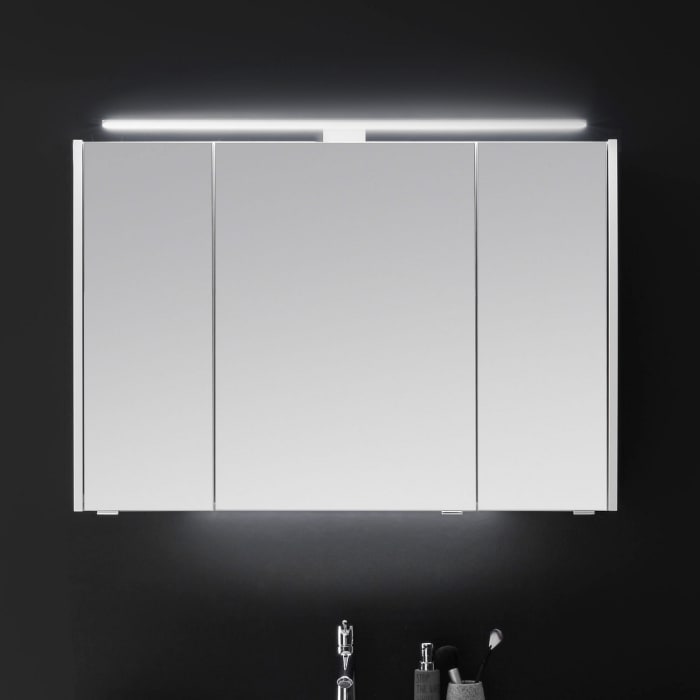 Pelipal Serie 6040 Spiegelschrank 123,2 cm mit seitl. LED Profil, Aufsatzleuchte Zalauf 90