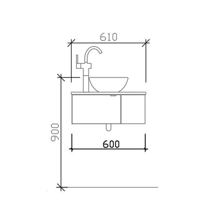 Pelipal Serie 6915 Waschtisch mit Unterschrank 61 cm