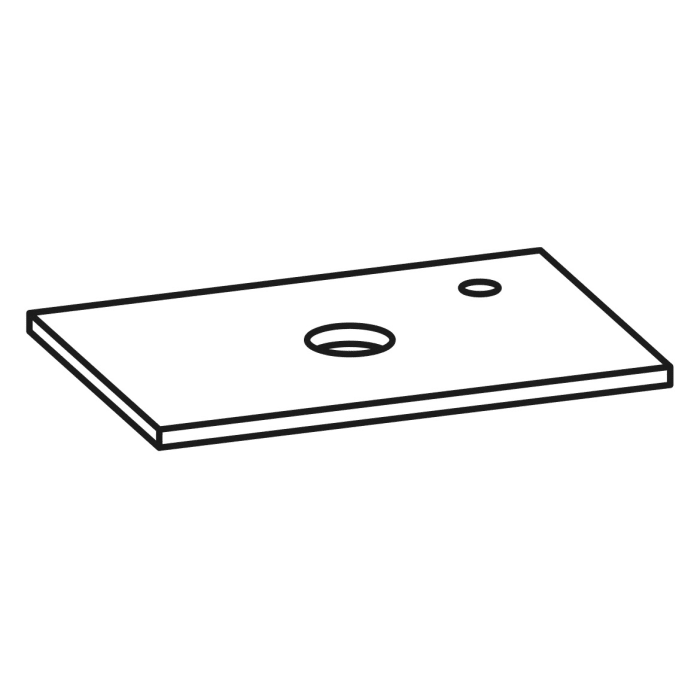 Pelipal Serie 6915 Waschtischplatte 51 x 35 x 1,8 cm, Bohrung rechts