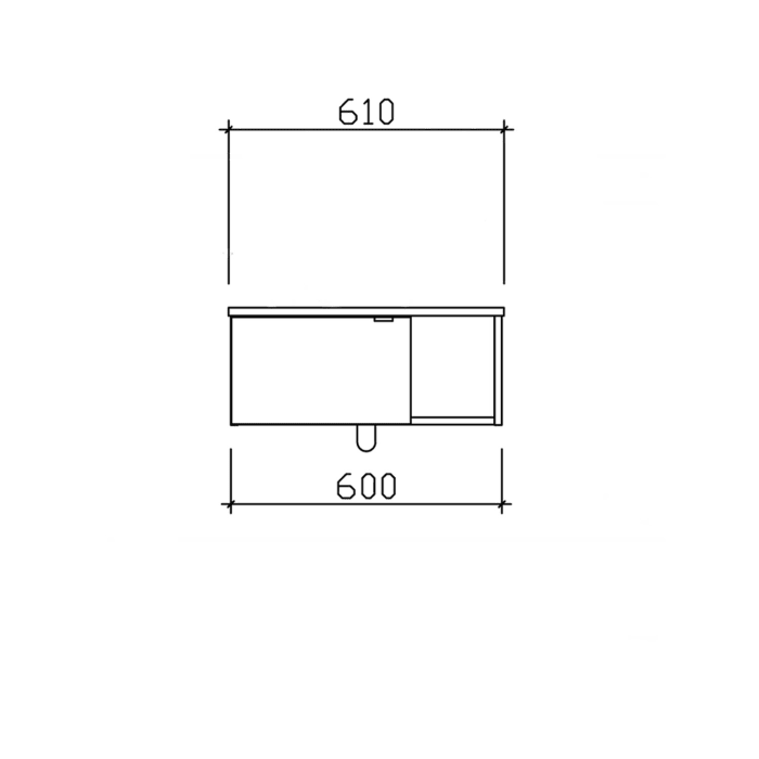 Pelipal Serie 6915 Waschtischunterschrank 60 x 32 x 24 cm mit 1 Drehtür, Anschlag links