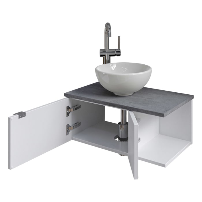 Pelipal Serie 6915 Waschtischunterschrank 60 x 32 x 24 cm mit 2 Drehtüren, Anschlag links