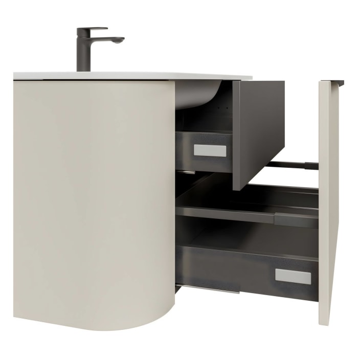 Pelipal Serie 7200 Waschtisch mit Unterschrank 107,2 cm, mit 1 Auszug und 2 Seitenschubfächern