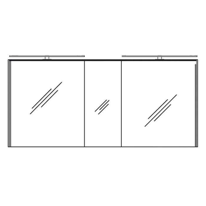 Pelipal Serie 6010 Spiegelschrank 154 x 17,6 x 70,9 cm mit 2 LED Aufsatzleuchten