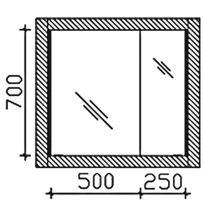Pelipal PCON LED Einbauspiegelschrank 91,5 x 17 x 83,4 cm 2 Drehtüren, Anschlag links