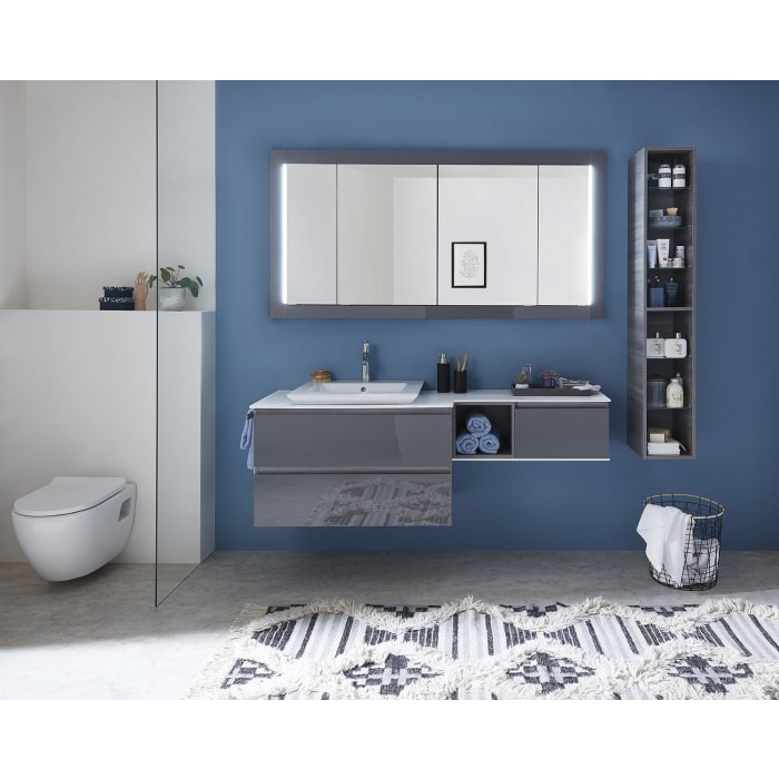 Pelipal PCON LED Einbauspiegelschrank 136,5 x 17 x 83,4 cm 3 Drehtüren