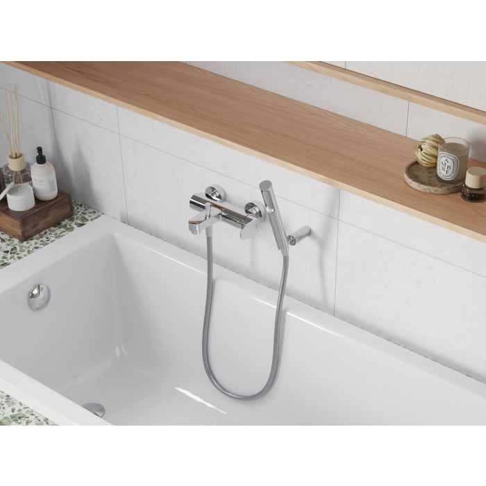 pianura Aora Badewannen-Einhebelmischer Aufputz mit Brauseanschluss